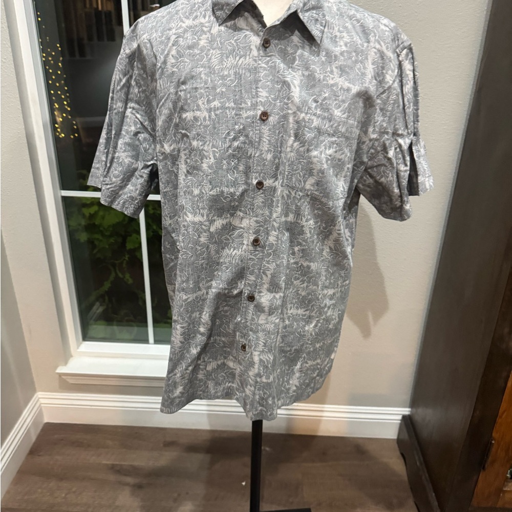 Quiksilver Waterman Gray Patterned Casual Shirt